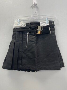 Steele Vegan Black Leather Maxwell Skirt, Small - NWT